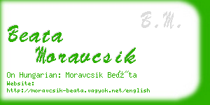 beata moravcsik business card